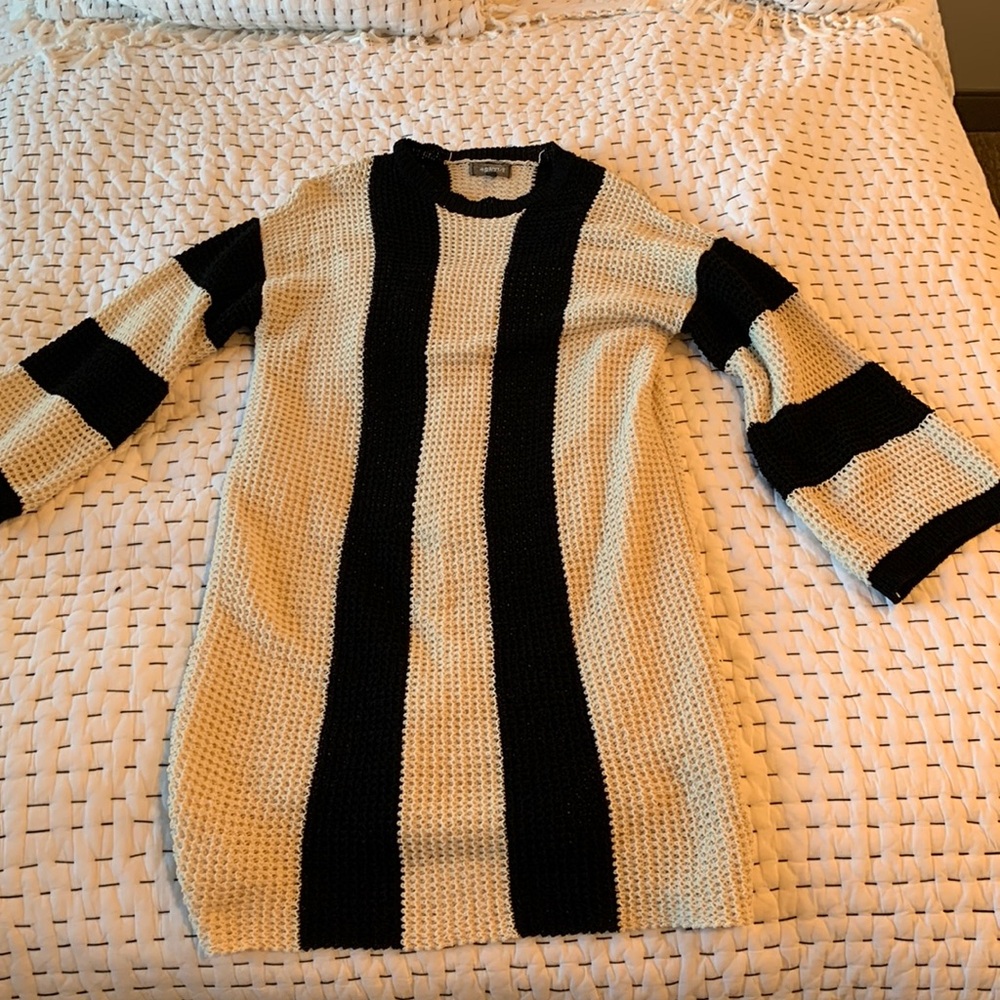 4SI3NNA Long-Sleeve Striped Sweater Mini Dress